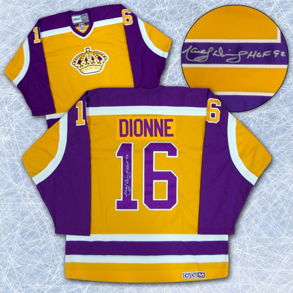 Marcel Dionne Los Angeles Kings Autographed Yellow Retro CCM Hockey Jersey