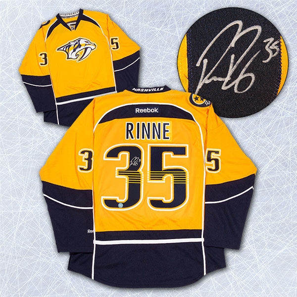 Pekka Rinne Nashville Predators Autographed Mustard Reebok Premier Hockey Jersey