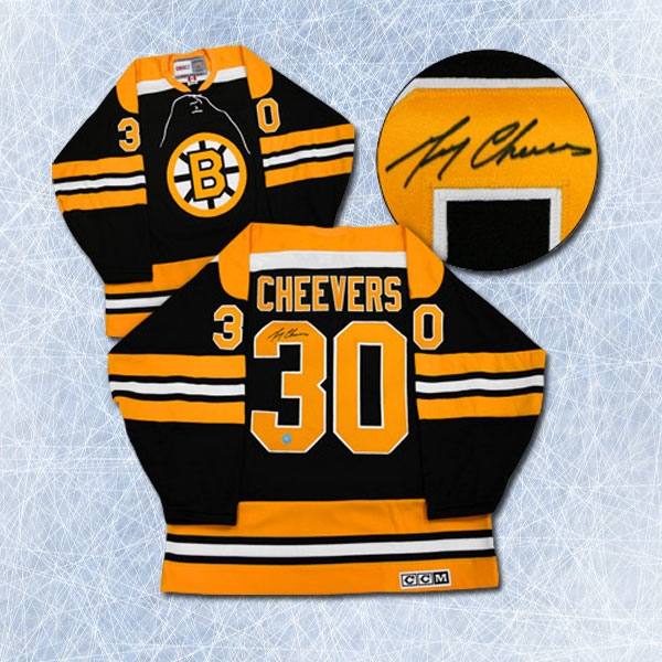 Gerry Cheevers Boston Bruins Autographed Stanley Cup Retro CCM Hockey Jersey