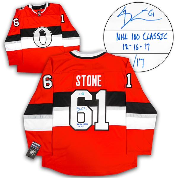 Mark Stone Ottawa Senators Signed & Dated NHL 100 Classic Fanatics Jersey #/17