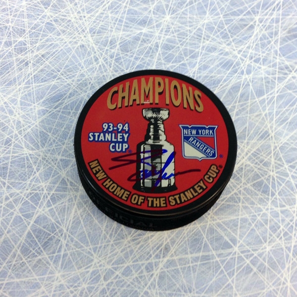 Adam Graves New York Rangers Autographed 1994 Stanley Cup Puck