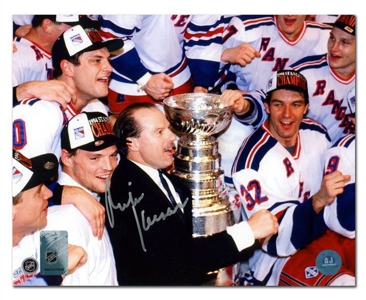 Mike Keenan New York Rangers Autographed Stanley Cup 8x10 Photo