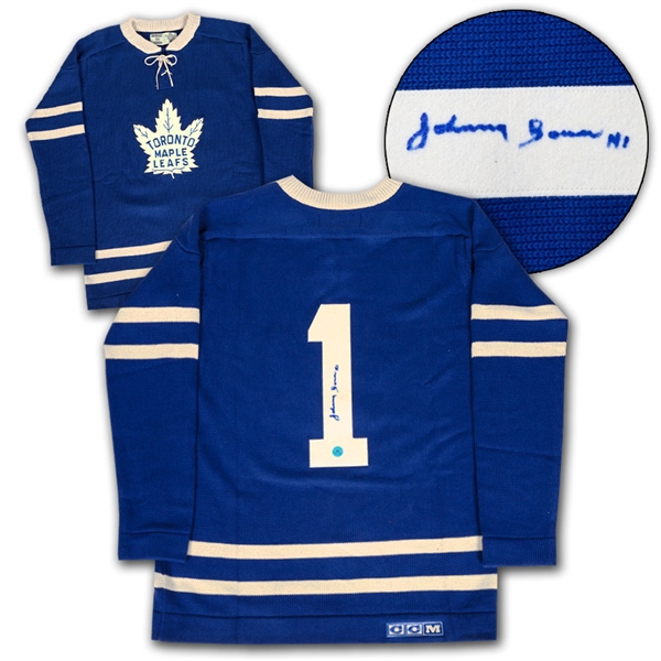 Johnny Bower Toronto Maple Leafs Autographed CCM Heritage Hockey Sweater