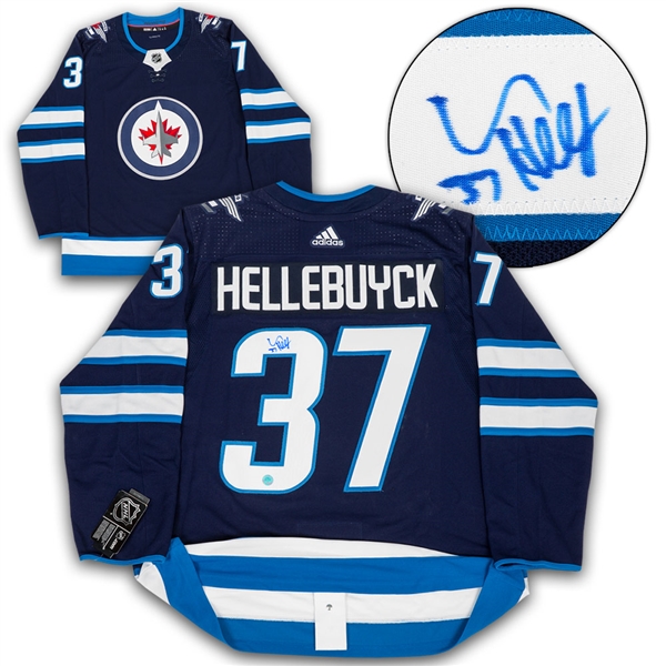 Connor Hellebuyck Winnipeg Jets Autographed Adidas Authentic Hockey Jersey