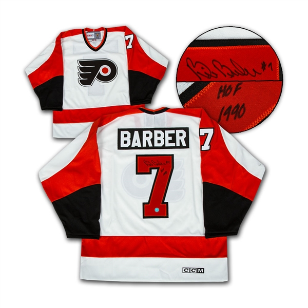 Bill Barber Philadelphia Flyers Autographed White Retro CCM Hockey Jersey