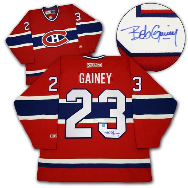 Bob Gainey Montreal Canadiens Autographed Retro CCM Hockey Jersey