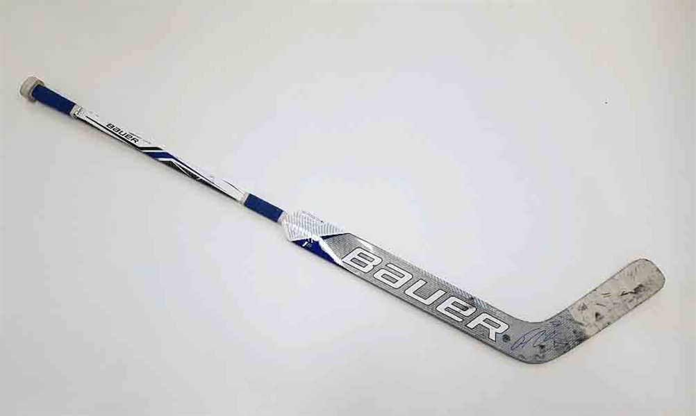 Frederik Andersen Toronto Maple Leafs Game Used and Autographed Bauer Supreme 1S Goalie Stick - MLSE LOA & AJSW COA