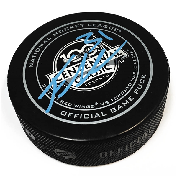 Frederik Andersen Toronto Maple Leafs Autographed Centennial Classic Game Puck