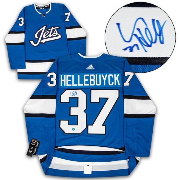 Connor Hellebuyck Winnipeg Jets Autographed Aviator Alt Adidas Authentic Hockey Jersey