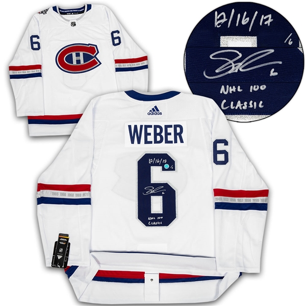 Shea Weber Montreal Canadiens Signed & Dated NHL 100 Adidas Authentic Hockey Jersey LE/6