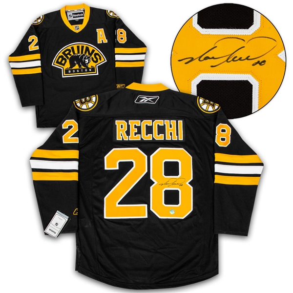 Mark Recchi Boston Bruins Autographed Alternate Reebok Premier Hockey Jersey - Size Medium