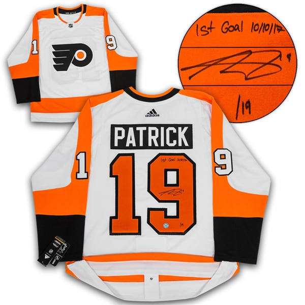 Nolan Patrick Philadelphia Flyers Signed & Dated 1st Goal Adidas Authentic Jersey #/19