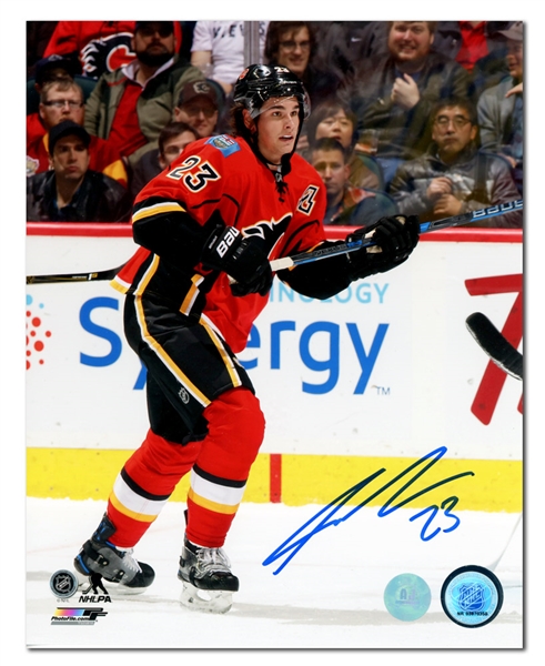 Sean Monahan Calgary Flames Autographed Hockey Action 8x10 Photo