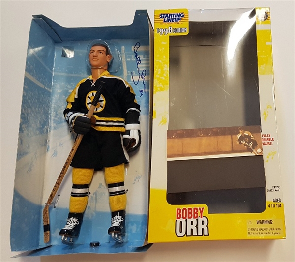 Bobby Orr Boston Bruins Autographed 12" Staring Lineup Black Jersey Figure - GNR COA