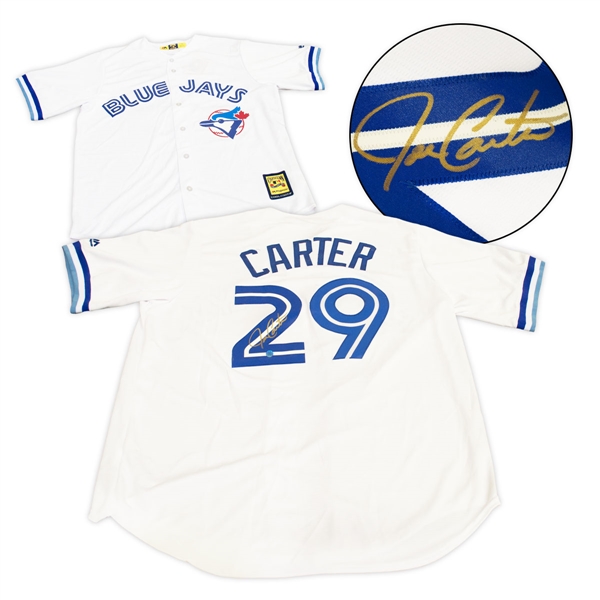 Joe Carter Toronto Blue Jays Autographed 1993 Retro Cooperstown Baseball Jersey