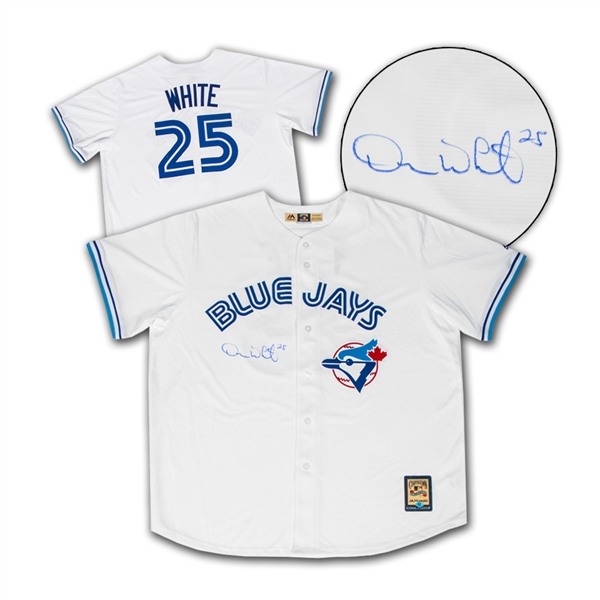 Devon White Toronto Blue Jays Autographed World Series Retro Baseball Jersey