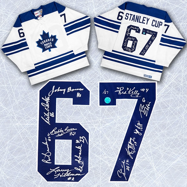 1967 Toronto Maple Leafs Team Signed Stanley Cup Jersey LE #/67 - 11 Autographs
