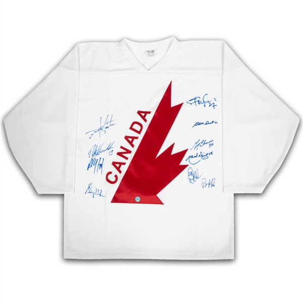 Team Canada 10 Player Autographed Custom Canada Cup Hockey Jersey *Gilmour, Coffey, Hawerchuk, etc*