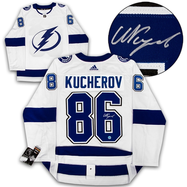 Nikita Kucherov Tampa Bay Lightning Signed White Adidas Authentic Hockey Jersey