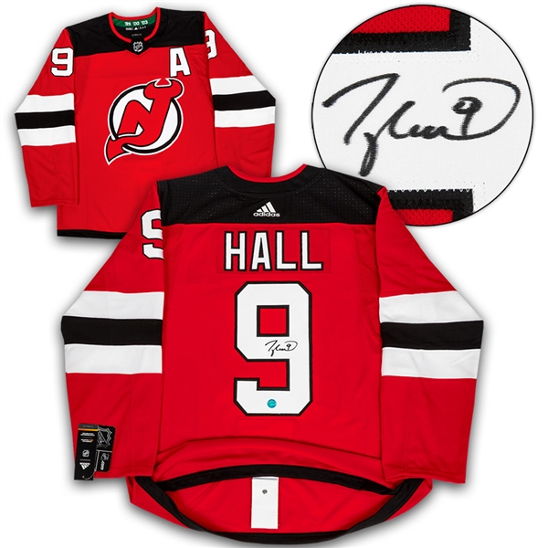 Taylor Hall New Jersey Devils Autographed Adidas Authentic Hockey Jersey