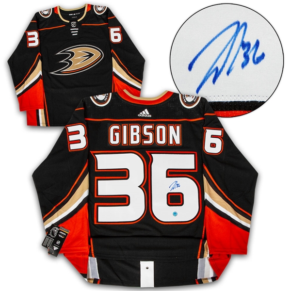 John Gibson Anaheim Ducks Autographed Adidas Authentic Hockey Jersey