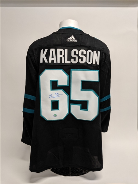 Erik Karlsson San Jose Sharks Signed Alternate Adidas Authentic Hockey Jersey