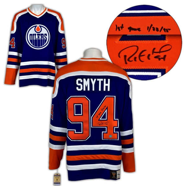 Ryan Smyth Edmonton Oilers Signed Dated 1st Game Fanatics Vintage Hockey Jersey