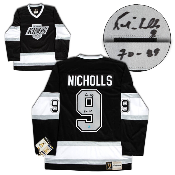 Bernie Nicholls Los Angeles Kings Autographed Fanatics Vintage Hockey Jersey