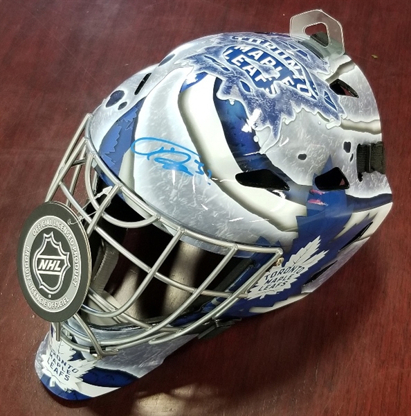 Frederik Andersen Toronto Maple Leafs Autographed Franklin SX Comp GFM Goalie Mask *Autograph Slightly Smudged*