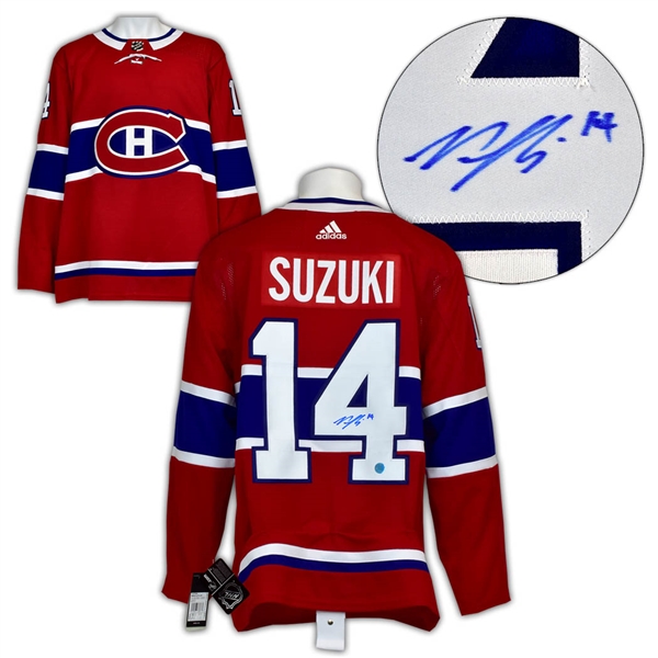 Nick Suzuki Montreal Canadiens Autographed Adidas Authentic Hockey Jersey