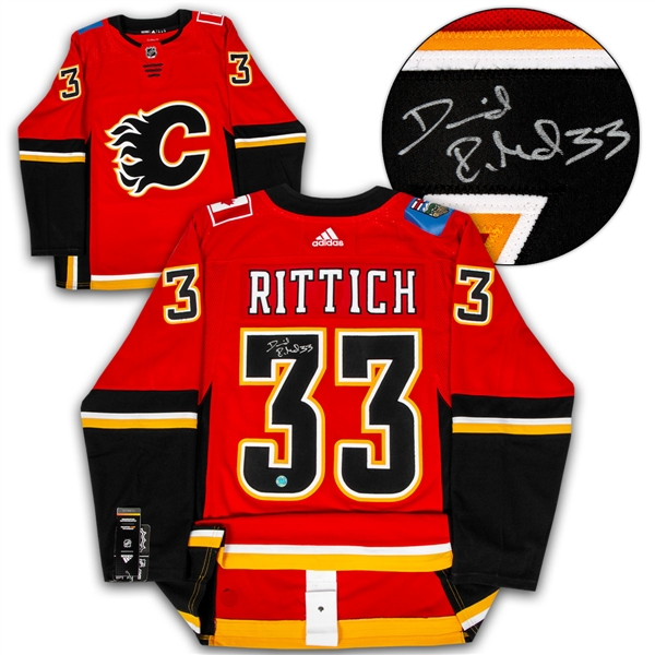 David Rittich Calgary Flames Autographed Adidas Authentic Hockey Jersey