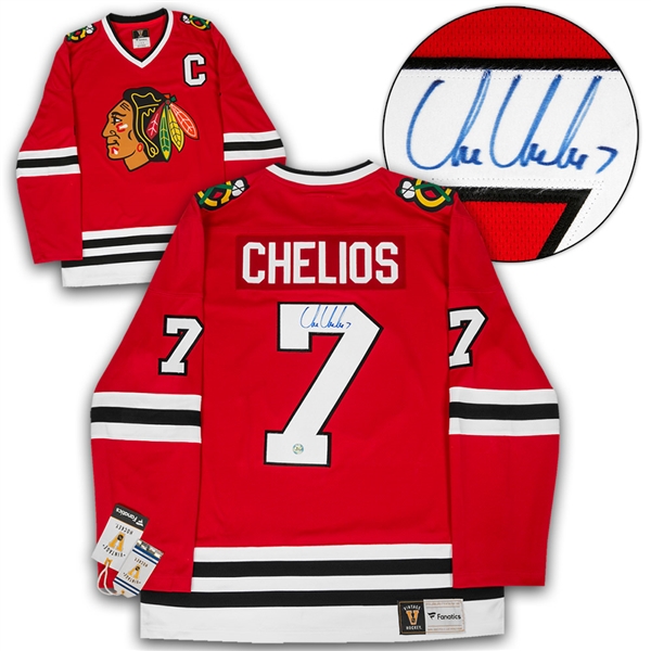 Chris Chelios Chicago Blackhawks Autographed Fanatics Vintage Hockey Jersey