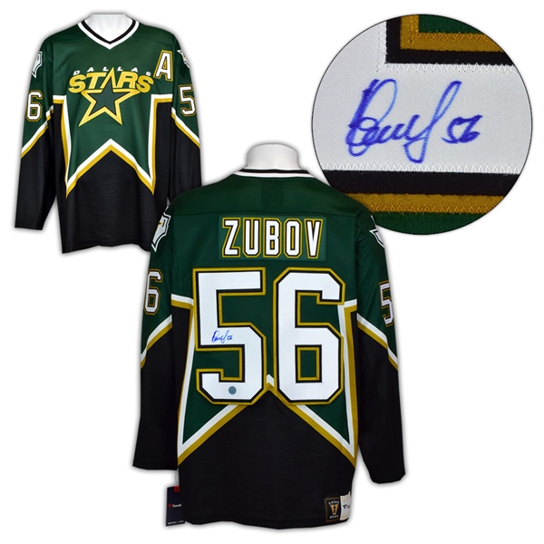 Sergei Zubov Dallas Stars Autographed Cup Era Fanatics Vintage Hockey Jersey