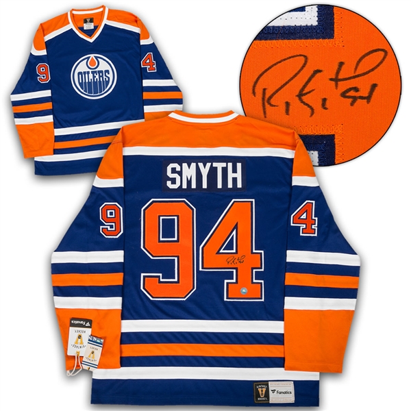 Ryan Smyth Edmonton Oilers Autographed Rookie Fanatics Vintage Hockey Jersey
