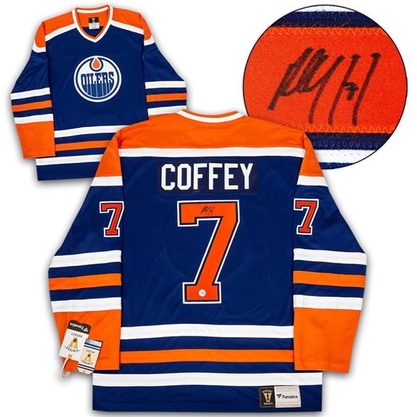 Paul Coffey Edmonton Oilers Autographed Fanatics Vintage Hockey Jersey