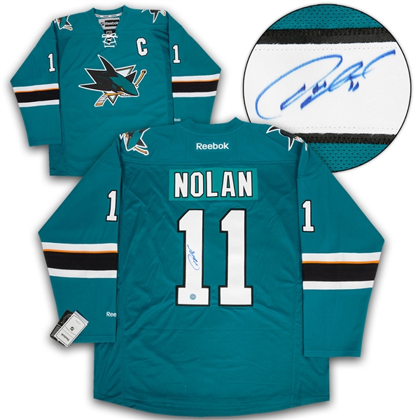 Owen Nolan San Jose Sharks Autographed Reebok Premier Hockey Jersey
