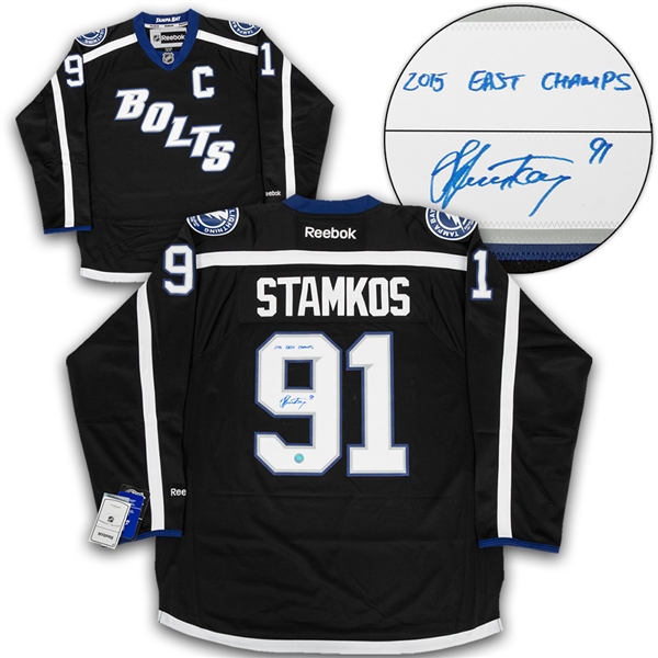 Steven Stamkos Tampa Bay Lightning Signed Black Bolts Premier Jersey with 2015 East Champs Note