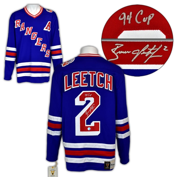 Brian Leetch New York Rangers Signed & Inscribed 1994 Stanley Cup Hockey Jersey