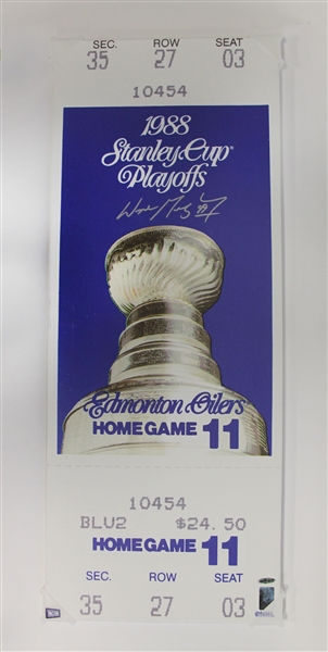 Wayne Gretzky Edmonton Oilers Autographed 1988 Stanley Cup Finals Game 7 Canvas Mega Ticket 12" x 32" : UDA COA