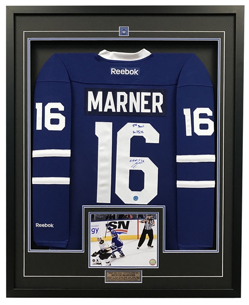 Mitch Marner Toronto Maple Leafs Signed & Dated 1st NHL Goal 36x44 Framed Jersey
