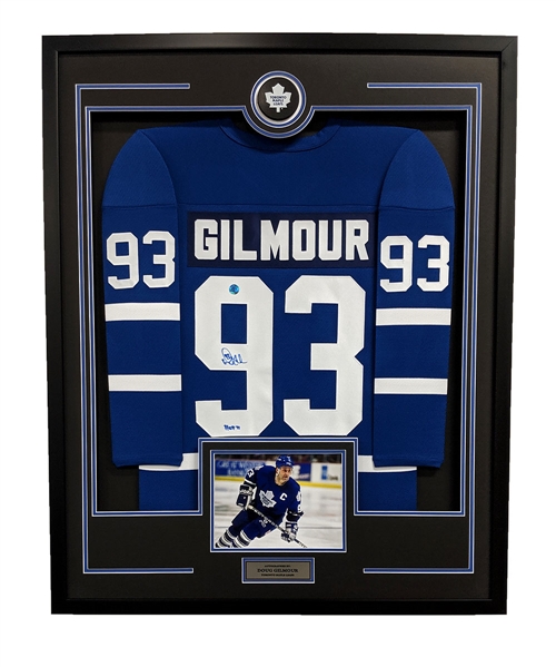 Doug Gilmour Toronto Maple Leafs Signed Retro Style 36x44 Framed Hockey Jersey