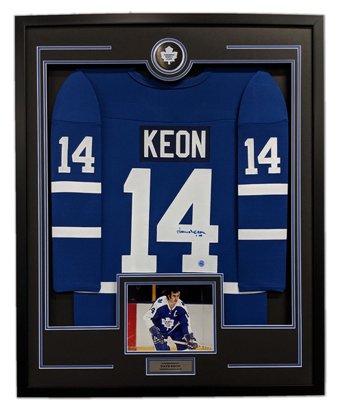 Dave Keon Toronto Maple Leafs Signed Retro Style 36x44 Framed Hockey Jersey