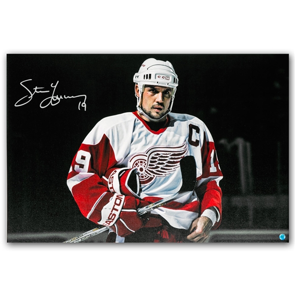 Steve Yzerman Detroit Red Wings Autographed Intensity 24x35 Art Canvas