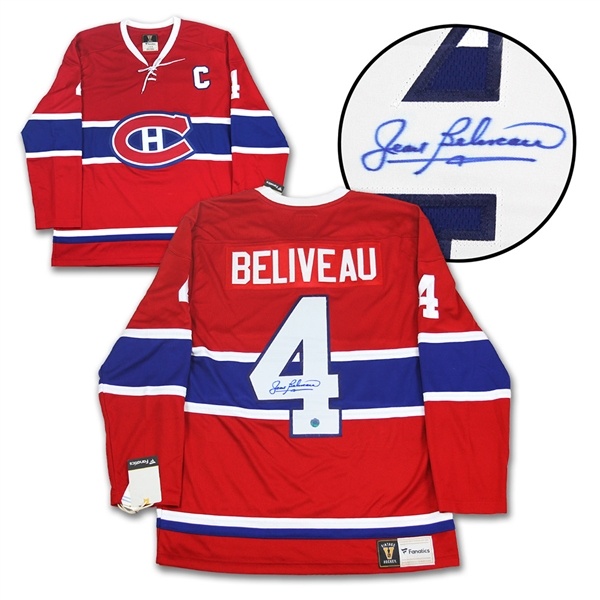 Jean Beliveau Montreal Canadiens Signed Original 6 Fanatics Vintage Jersey