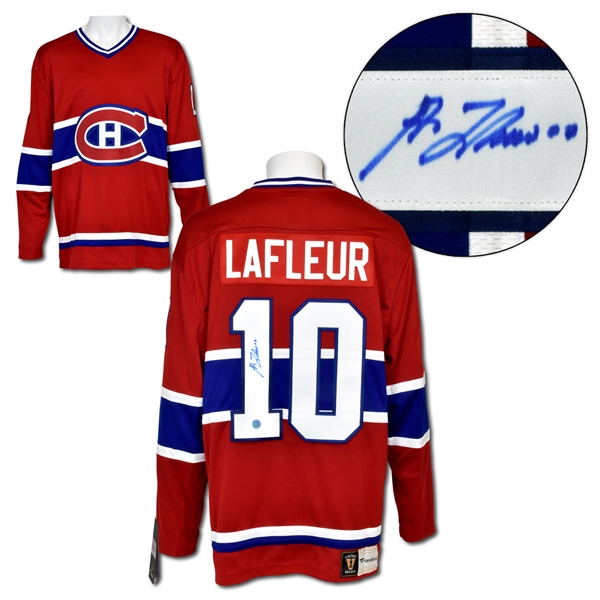 Guy Lafleur Montreal Canadiens Autographed Fanatics Vintage Hockey Jersey