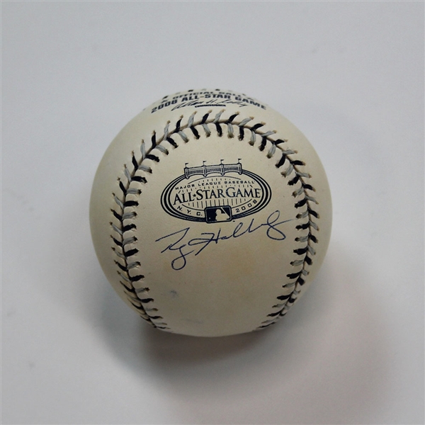 Roy Halladay Toronto Blue Jays Autographed 2008  All Star Baseball *Slight Discolouration*