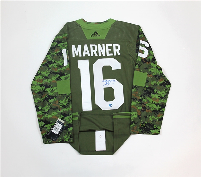 Mitch Marner Toronto Maple Leafs Autographed Armed Forces Jersey *Damage to Name Bar*