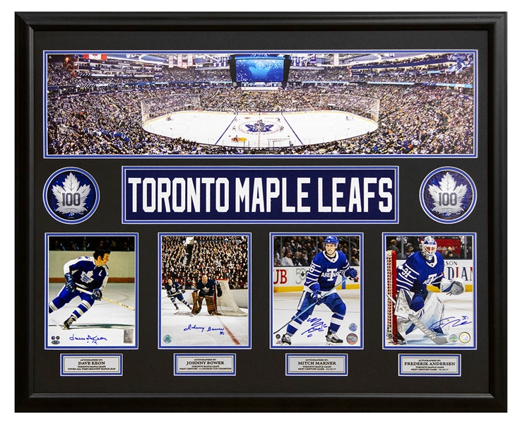 Toronto Maple Leafs 100 Years Keon, Bower, Marner & Andersen Signed Panoramic 35x44 Frame
