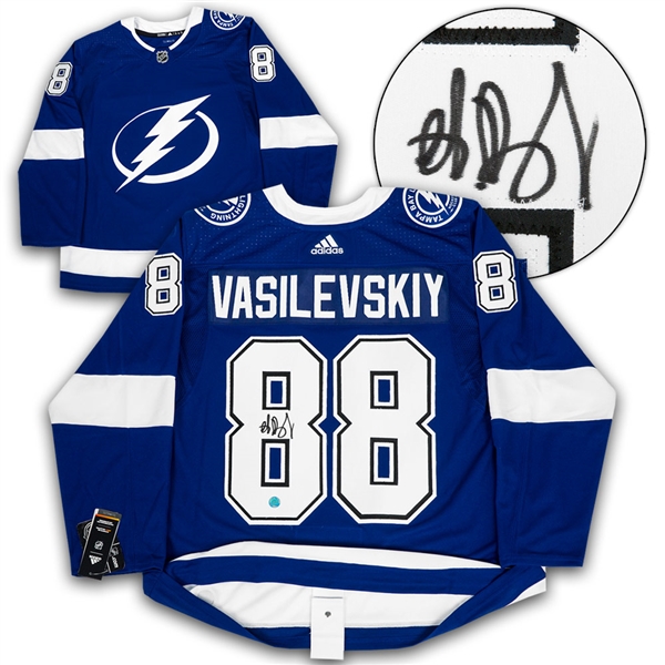 Andrei Vasilevskiy Tampa Bay Lightning Signed Adidas Authentic Hockey Jersey