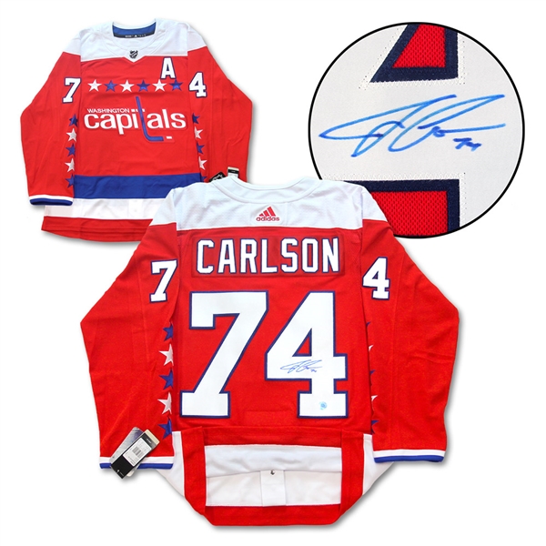 John Carlson Washington Capitals Signed Retro ALT Adidas Authentic Hockey Jersey